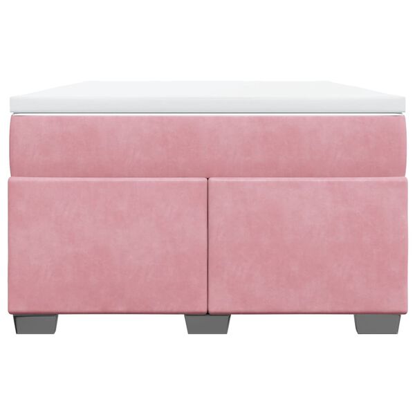 vidaXL Boxspringbett mit Matratze Rosa 120x190 cm Samt