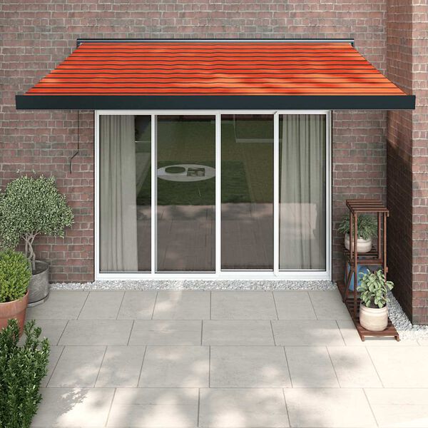 vidaXL Markise Einziehbar Orange und Braun 3x2,5 m Stoff und Aluminium