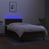 vidaXL Boxspringbett mit Matratze & LED Schwarz 90x190 cm Stoff