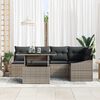 vidaXL Garten-Sofa-Set mit Kissen mit Speicher mit Kissen 6 pcs Grau