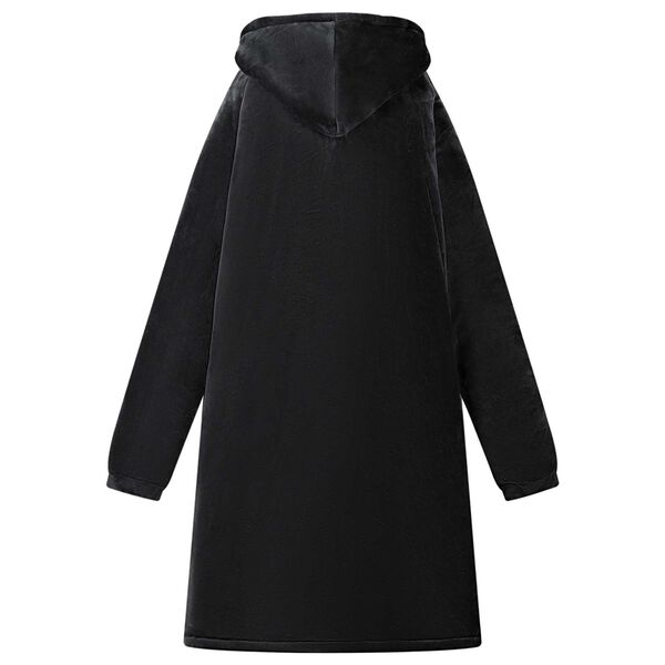 vidaXL Decken-Hoodie Schwarz 95 x 85 cm Fleece und Flanell