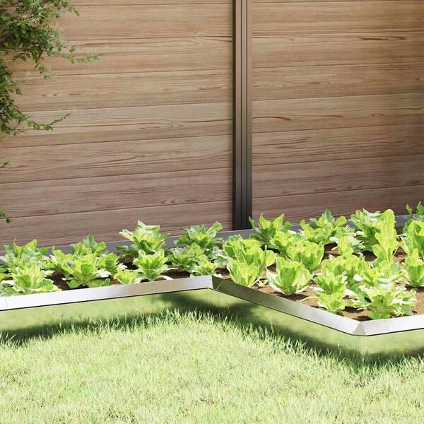 vidaXL Schneckenzaun 4 pcs Silber 10 x 10 x 25 cm Edelstahl