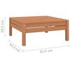 vidaXL 3-tlg. Garten-Lounge-Set Honigbraun Massivholz Kiefer