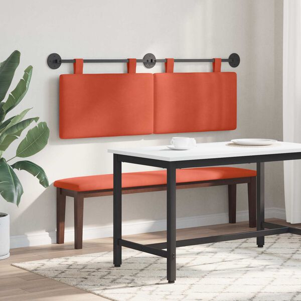 vidaXL H&auml;ngevorderseite Uni Rot-Orange 150 x 55 x 5 cm Cordstoff