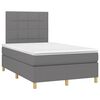 vidaXL Boxspringbett mit Matratze & LED Dunkelgrau 120x200 cm Stoff