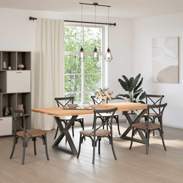 vidaXL Esstisch Beine 2 Stück Anthrazit 90x(72-73,3) cm Stahl