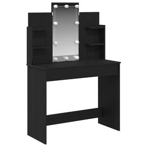 vidaXL Schminktisch Schwarz Eichen-Optik 96 x 39 x 142 cm