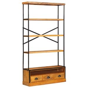 vidaXL 5-stufiges B&uuml;cherregal Natur 100 x 30 x 180 cm