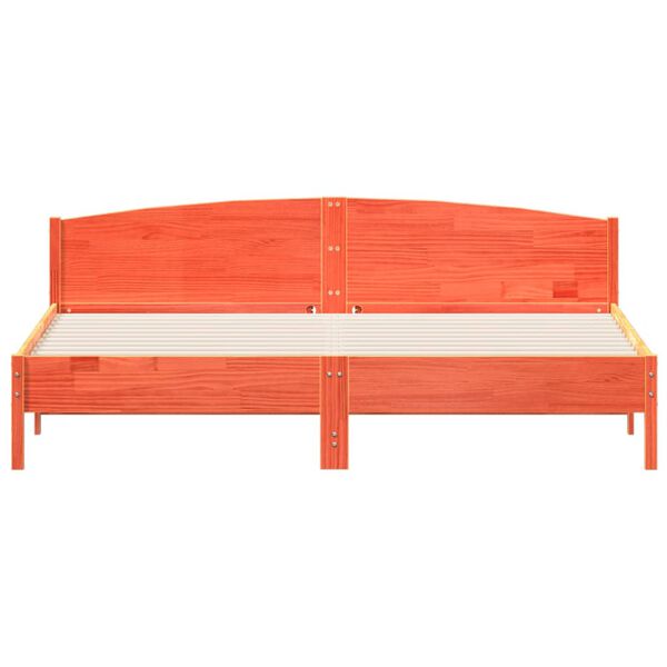 vidaXL Massivholzbett ohne Matratze Wachsbraun 180x200 Kiefernholz