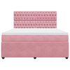 vidaXL Boxspringbett mit Matratze Rosa 180x200 cm Samt