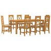 vidaXL Essgruppe 9 Stk. Beige Massivholz Eiche