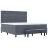 vidaXL Boxspringbett mit Matratze Dunkelgrau 180 x 200 cm Samt