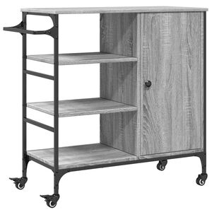 vidaXL K&uuml;chenwagen Grau Sonoma 87,5x38,5x84,5 cm Holzwerkstoff