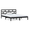 vidaXL Massivholzbett Schwarz 120x190 cm