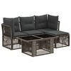 vidaXL Gartensofa-set 5 stk. Grau Poly-Rattan
