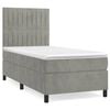 vidaXL Boxspringbett mit Matratze Hellgrau 90x200 cm Samt