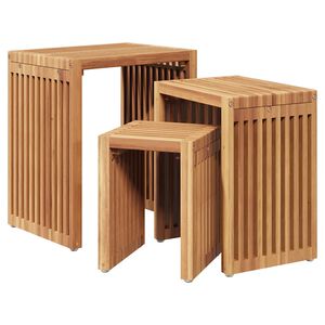 vidaXL Garten-Beistelltisch 3 stk. Braun 33 x 44,5 x 51 cm