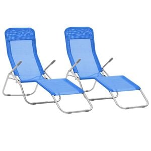 vidaXL Klappliegen 2 Stk. Textilene Blau