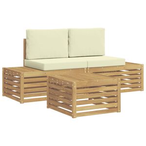 vidaXL Outdoor-Sofagarnitur mit Kissen Wei&szlig; 59 x 59 x 37 cm Polyester
