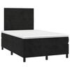 vidaXL Boxspringbett mit Matratze & LED Schwarz 120x200 cm Samt