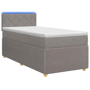 vidaXL Boxspringbett mit Matratze mit Kopfteil Taupe 80 x 200 cm Stoff
