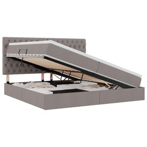 vidaXL Bett mit Stauraum und LED mit LED Taupe 200 x 200 cm Polyester