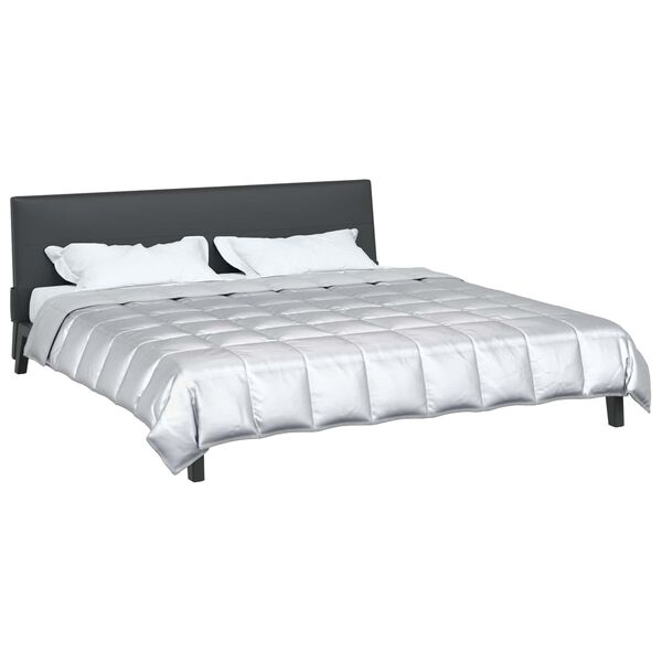 vidaXL Sommerdecke Silber 240 x 260 cm Satin und Mikrofaser