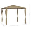 vidaXL Pavillon mit Pfostenabdeckungen 3x3x2,6 m Taupe 160 g/m²