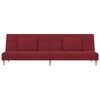 vidaXL Schlafsofa 2-Sitzer mit 2 Kissen & Hocker Weinrot Stoff