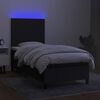 vidaXL Boxspringbett mit Matratze & LED Schwarz 80x200 cm Stoff