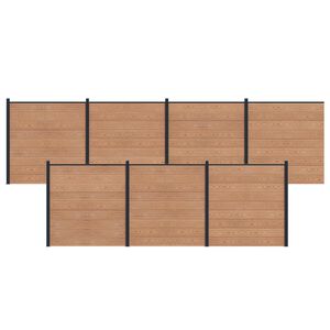 vidaXL Zaunelement 7 pcs WPC und Aluminium Braun