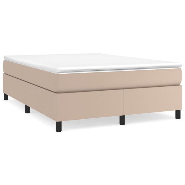 vidaXL Boxspringbett Matratze Cappuccino-Braun 140x190cm Kunstleder