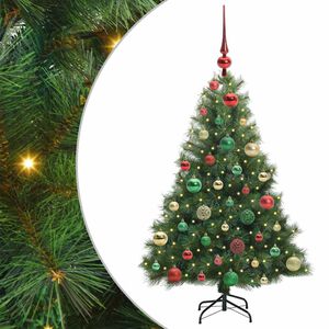 vidaXL K&uuml;nstlicher Weihnachtsbaum mit 150 LEDs Gr&uuml;n 120 cm PE und PVC