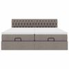 vidaXL Ottoman-Bett mit Matratzen & LEDs Taupe 200x200 cm Stoff