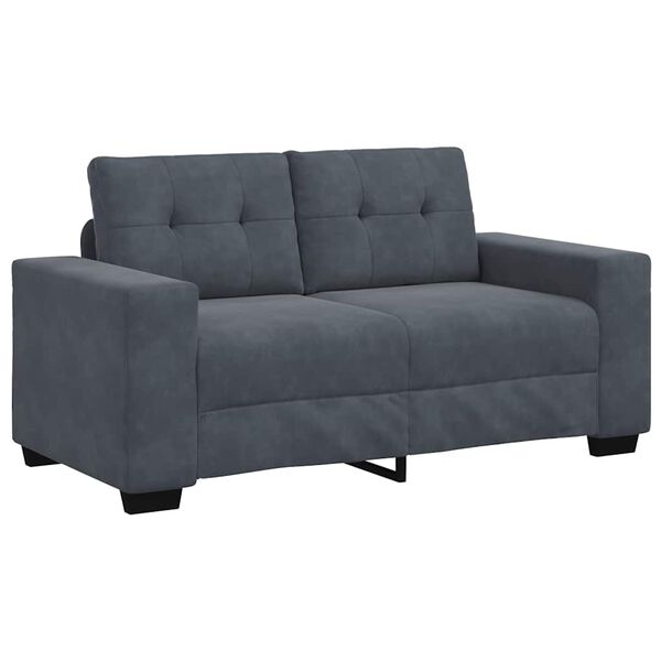 vidaXL Zweisitzer-Sofa Dunkelgrau 160x77x82 cm Samt