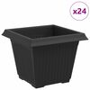 vidaXL Quadratischer Blumentopf 24 stk. Schwarz 33 x 33 x 26 cm