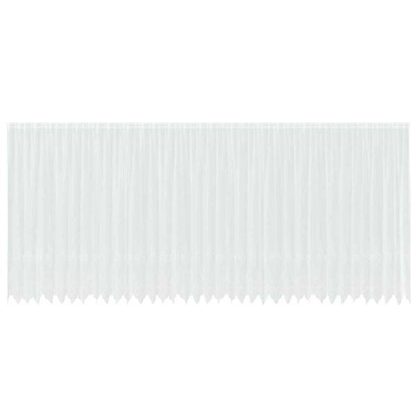 vidaXL Spitzenvorhang mit Vorh&auml;ngen Floral Wei&szlig; 240x900cm Polyester