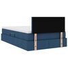 vidaXL Bett mit Stauraum und LED mit Matratze Blau 120 x 200 cm Stoff