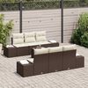 vidaXL Sofa Set mit Kissen 7 pcs Braun Poly Rattan