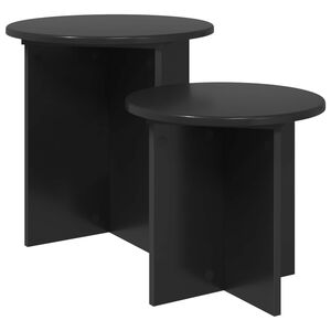 vidaXL Beistelltisch-Set 2 stk. Schwarze Eiche &Oslash; 45 x 45 cm