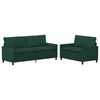 vidaXL Sofa Set 2 Stk. Dunkelgr&uuml;n Samt