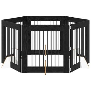 vidaXL Hundetor mit St&auml;ndern 6 pcs Schwarze Eiche 80 x 80 cm