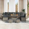 vidaXL Gartensofa-set mit Kissen 10 pcs Grau Poly-Rattan