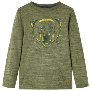 vidaXL Kinder-Langarmshirt Khaki Melange 104