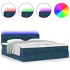 vidaXL Ottoman-Bett mit Matratzen & LEDs Dunkelblau 160x200 cm Samt