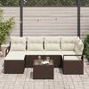 vidaXL Sofa Set mit Kissen 7 pcs Braun und Creme Poly-Rattan