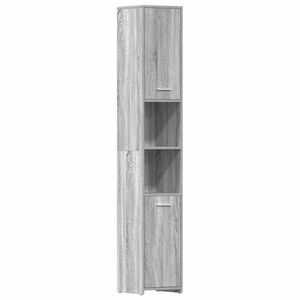 vidaXL Badezimmerschrank Grau Sonoma 30x30x183,5 cm Holzwerkstoff