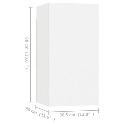 vidaXL TV-Schränke 4 Stk. Weiß 30,5x30x60 cm Holzwerkstoff