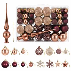 vidaXL Weihnachtskugelset 111 stk. Champagner und Braun 6 cm