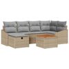 vidaXL Gartensofa-set 7 stk. Beige Poly Rattan